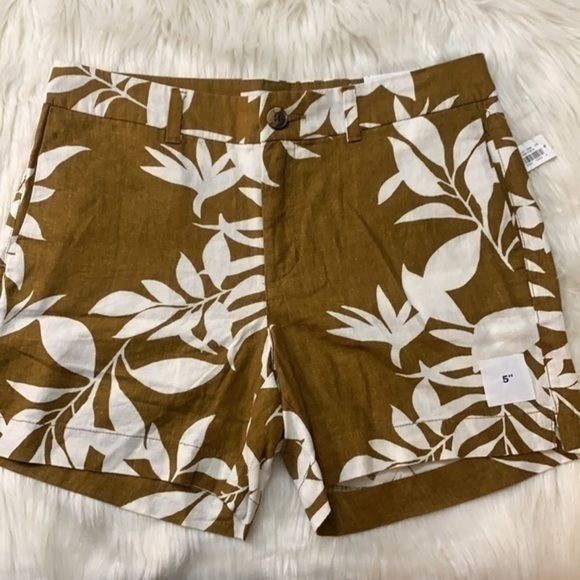 Old Navy linen blend Everyday shorts leaf 8 NWT - Picture 3 of 12